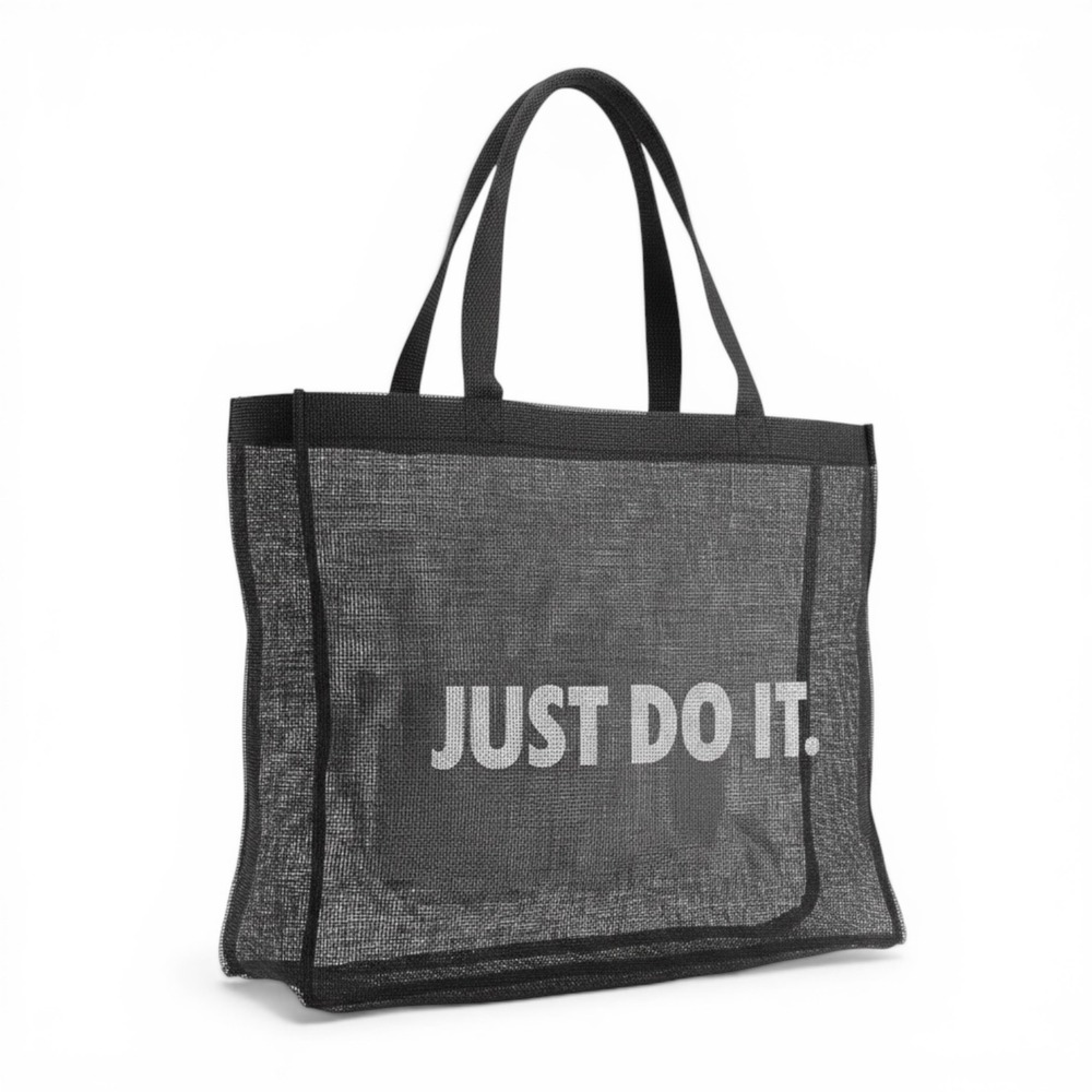Nike Shopping Bag JUST DO IT Swoosh Mesh XL Tote Bag Gym Travel Beach